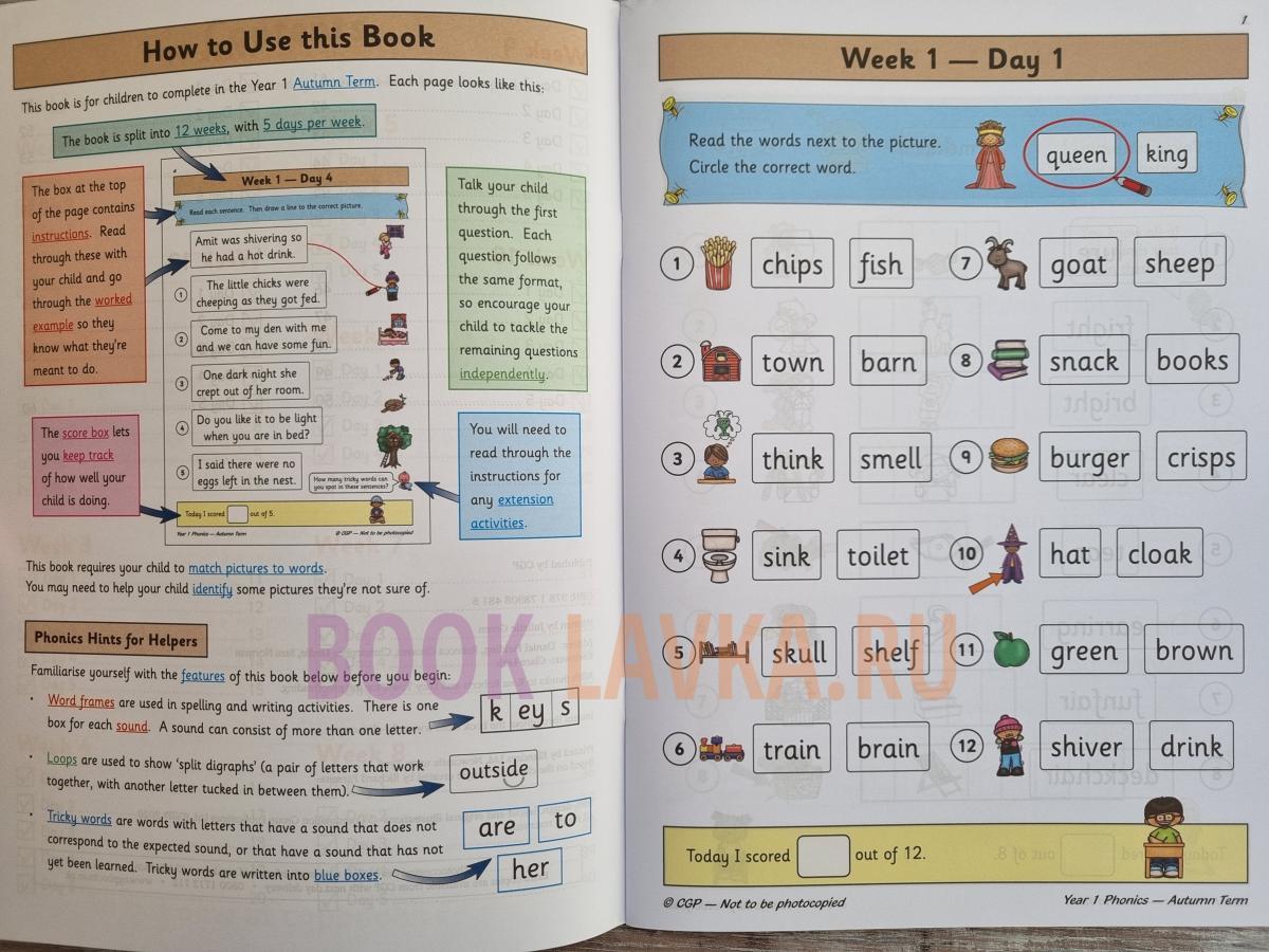 KS1 English Daily 3 Practice Books: Phonics - Year 1 Book 1-3 – купить