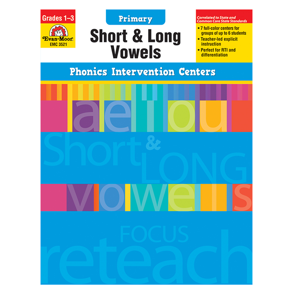 купить　and　интернет-магазине　Booklavka　1-3　Phonics　Vowels,　Short　–　в　Intervention　Grades　Long　Centers:　(Буклавка)